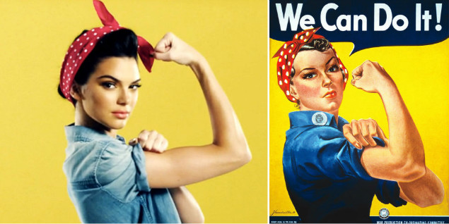 Kendall Jenner reaktywuje słynny gest Rosie the Riveter podczas najnowszej kampanii w Ameryce | pinterest.com